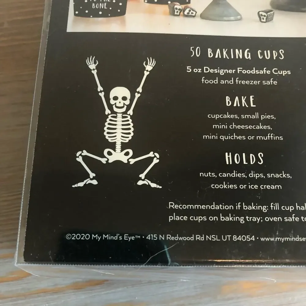 Black and White Halloween Themed Baking Cups - Set of 50 - NWT